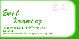 emil kranicz business card